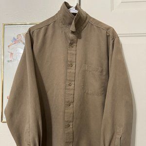 Covington Men's Buttons down Polo Shirt Long Sleeve 100% Polyester Large Size